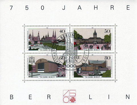 Berliner Bär Briefmarkenblock 750 Jahre Berlin