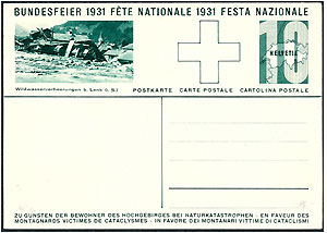 Klimawandel Schweiz Wildwasser Verhehrungen bei Lenk, Bundesfeier 1931