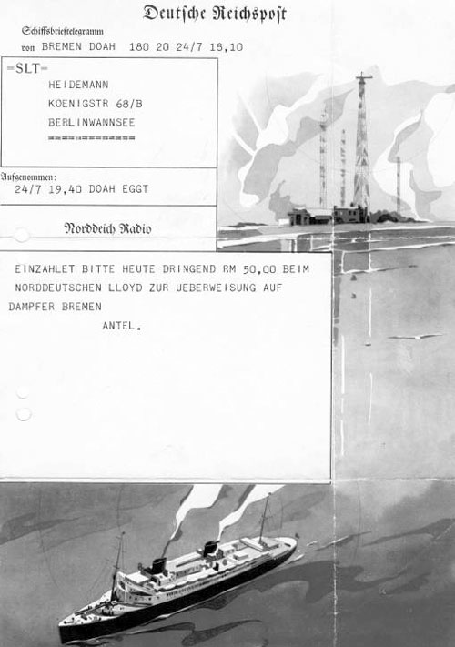 Seefunktelegramme - Schiffstelegramme sind Radio-Telegramme