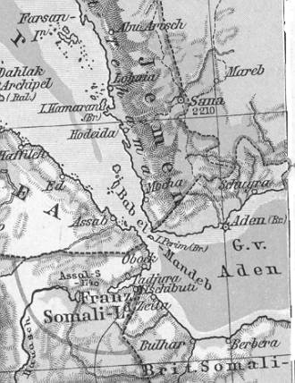 Karte von Obock und den angrenzenden Kolonien
